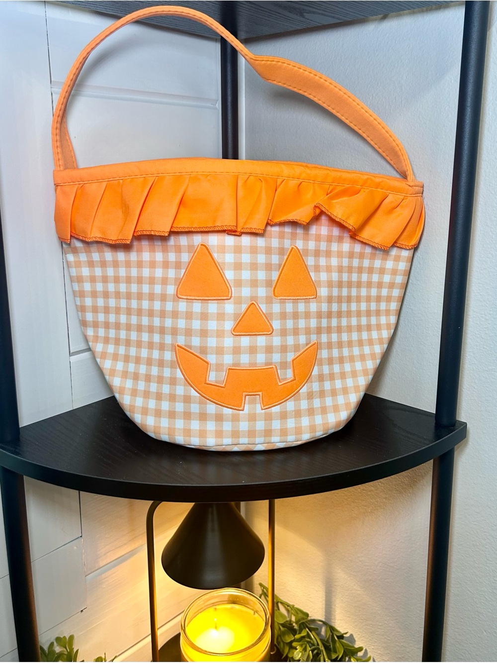 Orange Gingham Pumpkin Trick-or-Treat